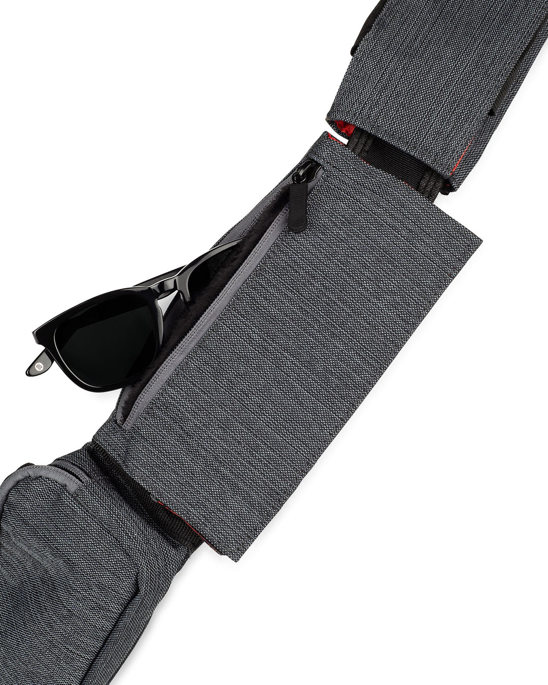 Mens cross body bag and sling bag zoomed in sunglasses pocket